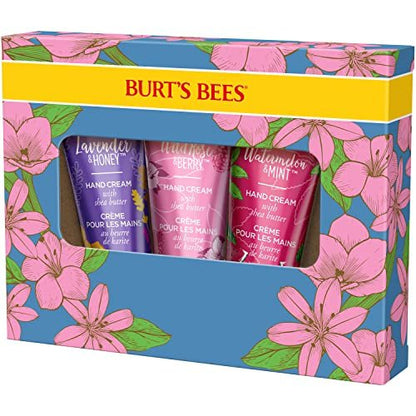 Burt's Bees Spring Gift Set: 3 Moisturizing Shea Butter Hand Creams - Lavender & Honey, Wild Rose & Berry, Watermelon & Mint (Pack of 3, 1 oz each) Avelisse