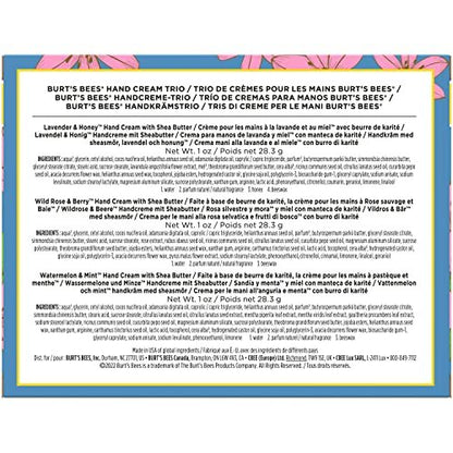 Burt's Bees Spring Gift Set: 3 Moisturizing Shea Butter Hand Creams - Lavender & Honey, Wild Rose & Berry, Watermelon & Mint (Pack of 3, 1 oz each) Avelisse