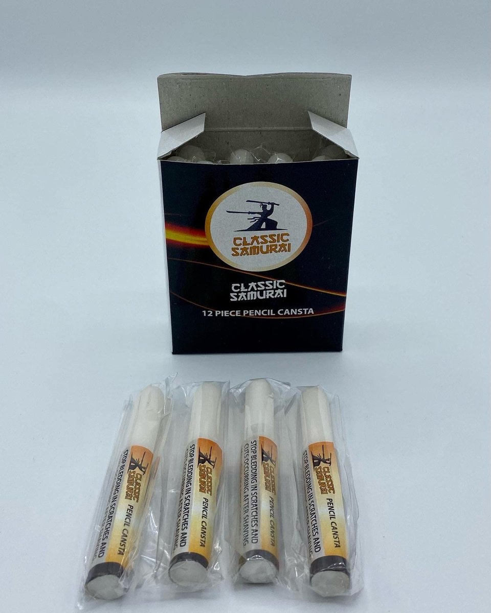 Classic Samurai Styptic Pen Type Traditional Shaving Cut Alum Block 12-Pack Avelisse