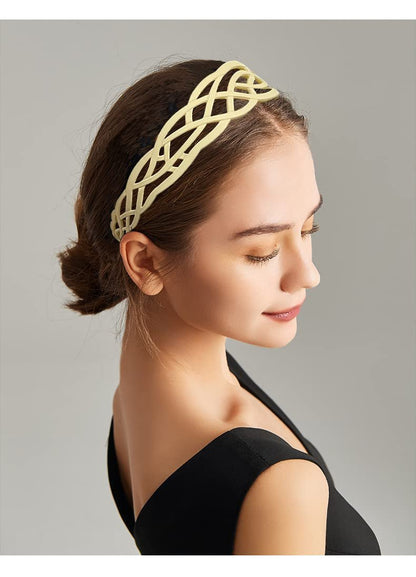 Springtime 6-Pack Wide Plastic Headbands for Women - Fashion Hair Bands with Teeth for Thick Hair, Mix Colors