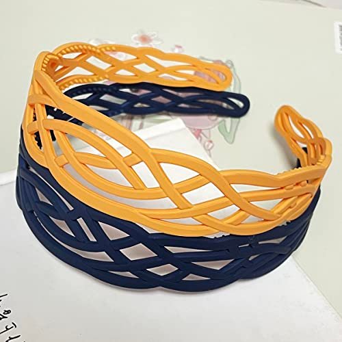 Springtime 6-Pack Wide Plastic Headbands for Women - Fashion Hair Bands with Teeth for Thick Hair, Mix Colors - görsel 10