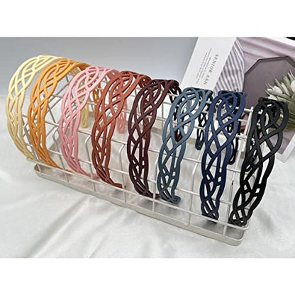 Springtime 6-Pack Wide Plastic Headbands for Women - Fashion Hair Bands with Teeth for Thick Hair, Mix Colors