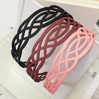 Springtime 6-Pack Wide Plastic Headbands for Women - Fashion Hair Bands with Teeth for Thick Hair, Mix Colors