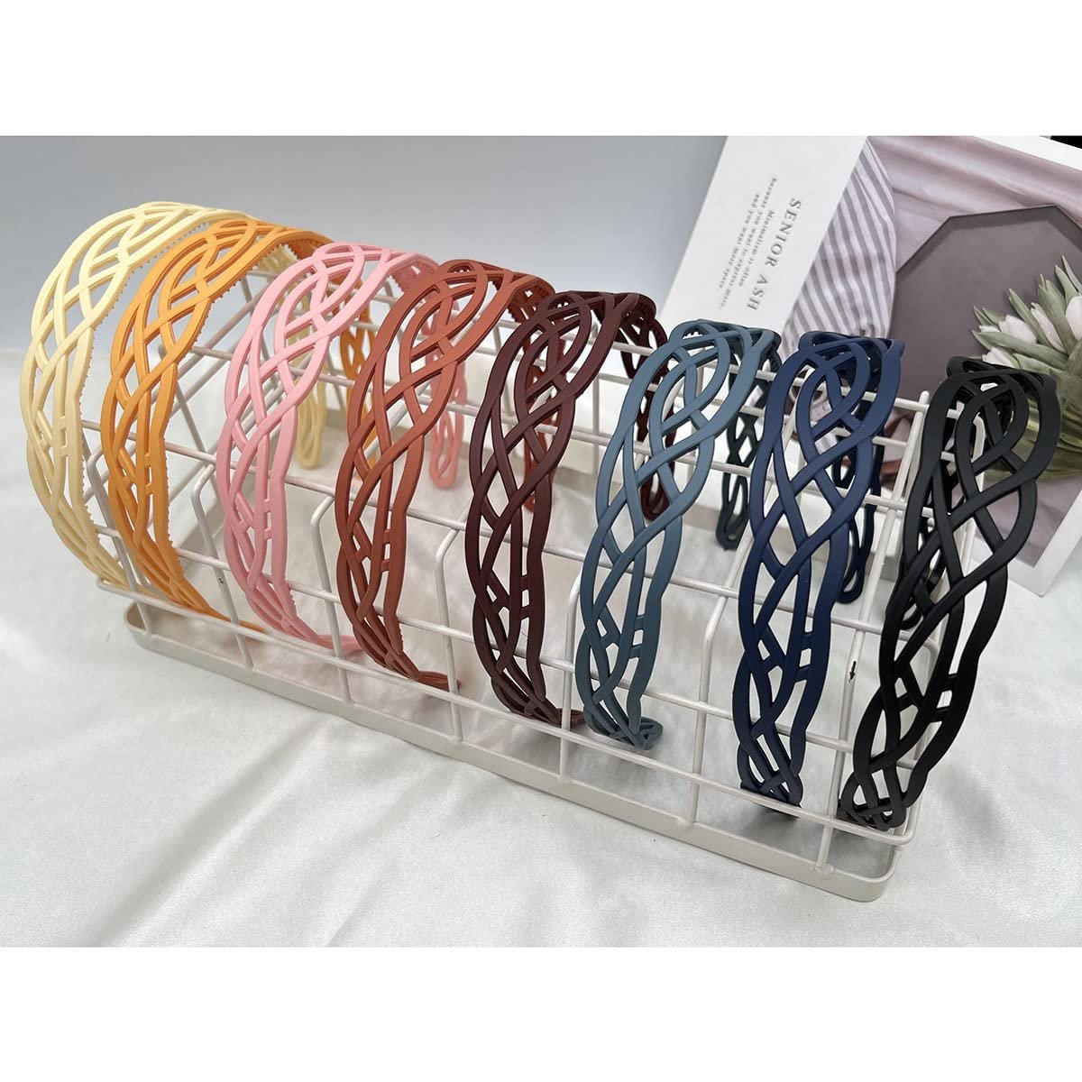 Springtime 6-Pack Wide Plastic Headbands for Women - Fashion Hair Bands with Teeth for Thick Hair, Mix Colors - görsel 15