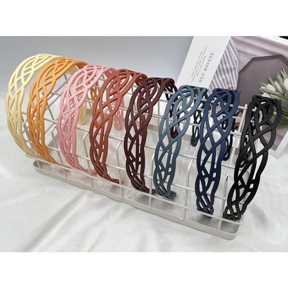 Springtime 6-Pack Wide Plastic Headbands for Women - Fashion Hair Bands with Teeth for Thick Hair, Mix Colors