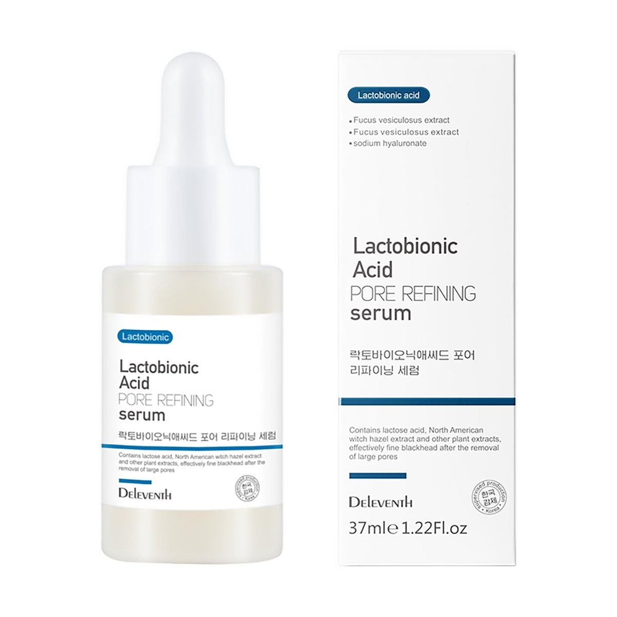 DEleventh Korean Brand Lactobionic Acid Face Serum - Shrink Pores, Balance Oil & Water, Remove Blackheads, Smooth & Radiant Skin, Reduce Fine Lines, Improve Texture (1.22 Fl Oz) - görsel 2