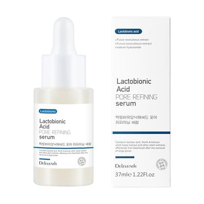 DEleventh Korean Brand Lactobionic Acid Face Serum - Shrink Pores, Balance Oil & Water, Remove Blackheads, Smooth & Radiant Skin, Reduce Fine Lines, Improve Texture (1.22 Fl Oz)