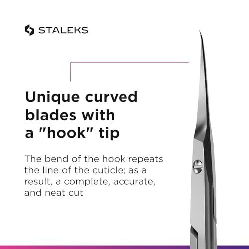 Staleks Professional Cuticle Scissors – Stainless Steel, Extra Fine Curved Blades – Smart 41 Type 3 SS-41/3 - görsel 9