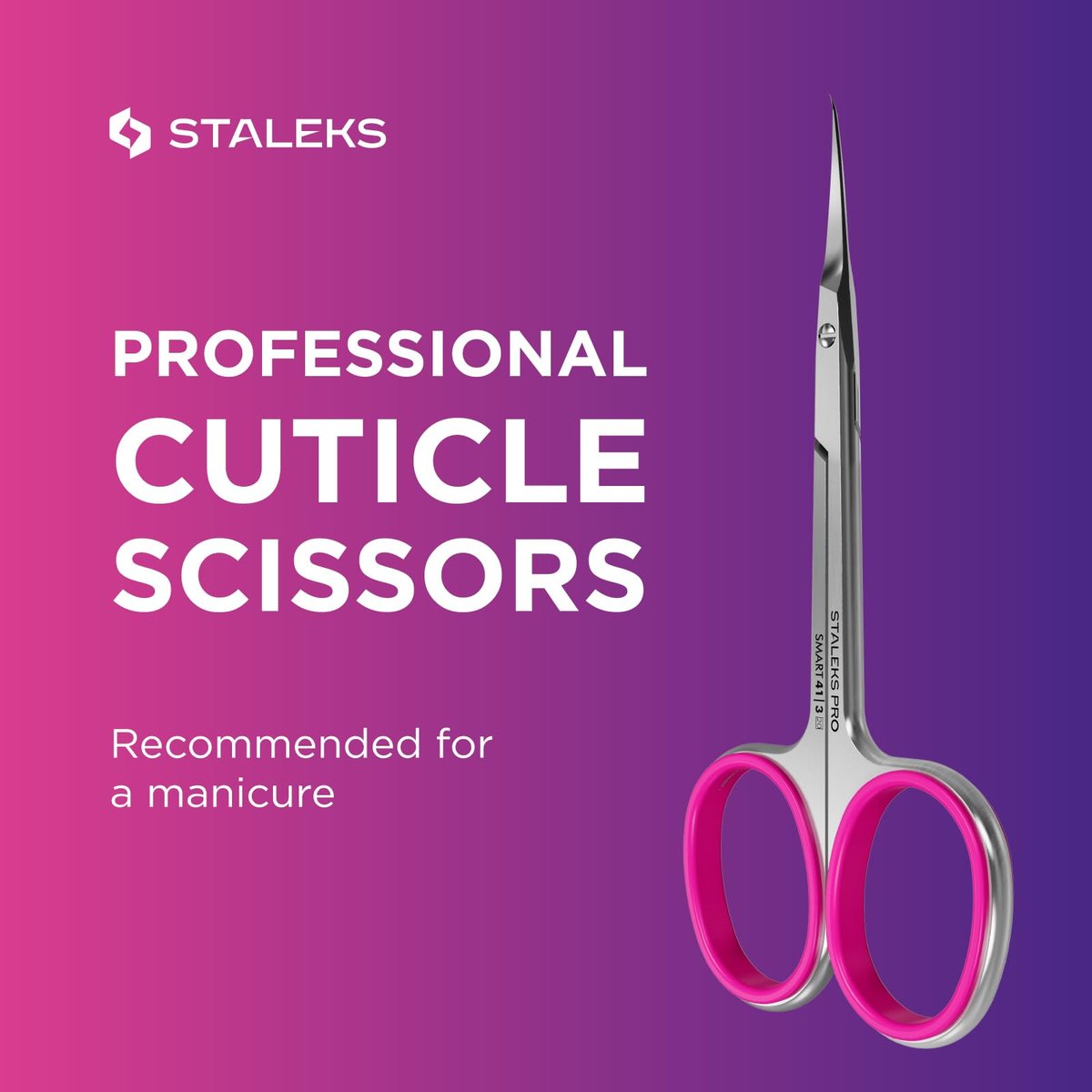 Staleks Professional Cuticle Scissors – Stainless Steel, Extra Fine Curved Blades – Smart 41 Type 3 SS-41/3 - görsel 8