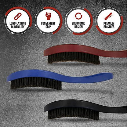 Roman-T Men's 360 Wave Brush Set - Three Handle Brushes for 360 Waves (Soft, Medium & Hard) - Grooming Gift Set Avelisse