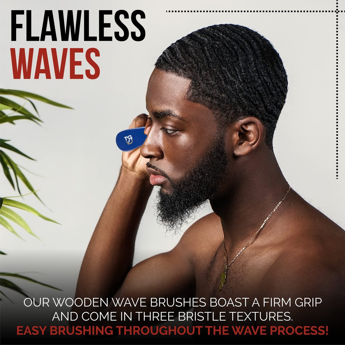 Roman-T Men's 360 Wave Brush Set - Three Handle Brushes for 360 Waves (Soft, Medium & Hard) - Grooming Gift Set Avelisse