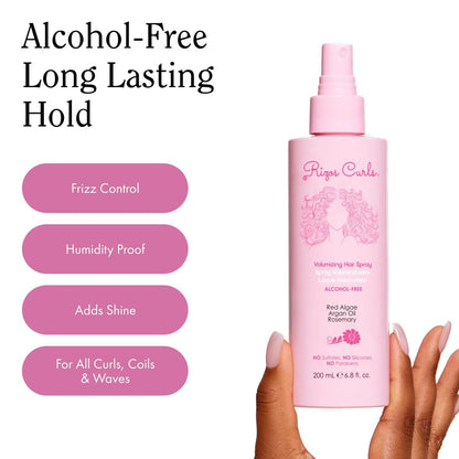 Rizos Curls Alcohol-Free Curl Hair Spray – Flexible Hold, Volume & Frizz Control – Adds Shine & Bounce for All Hair Types 1a–4c – Sulfate, Paraben & Alcohol-Free Avelisse