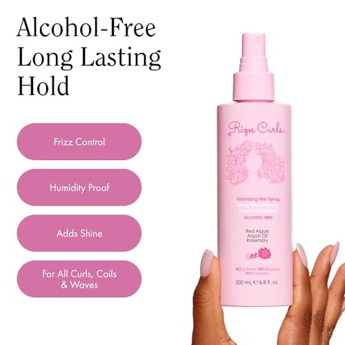 Rizos Curls Alcohol-Free Curl Hair Spray – Flexible Hold, Volume & Frizz Control – Adds Shine & Bounce for All Hair Types 1a–4c – Sulfate, Paraben & Alcohol-Free Avelisse