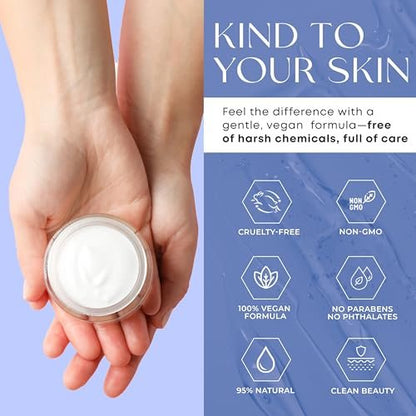 Skin 2.0 Hyaluronic Acid & Collagen Face Moisturizer – Deep Hydration, Firming & Anti-Aging Day Cream for Dry Skin – Dermatologist Tested, Korean Skin Care for All Skin Types, Clean Beauty – 1.69 Oz Avelisse