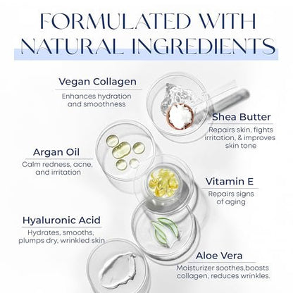 Skin 2.0 Hyaluronic Acid & Collagen Face Moisturizer – Deep Hydration, Firming & Anti-Aging Day Cream for Dry Skin – Dermatologist Tested, Korean Skin Care for All Skin Types, Clean Beauty – 1.69 Oz Avelisse