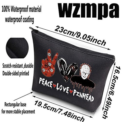 WZMPA Hellraiser Cosmetic Bag – Peace Love Pinhead Makeup Pouch for Fans