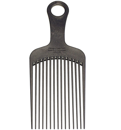 Chicago Comb Model 11 Carbon Fiber Large Hair Pick - Anti-Static, 7.5 Inches (19 cm), Made in USA Avelisse