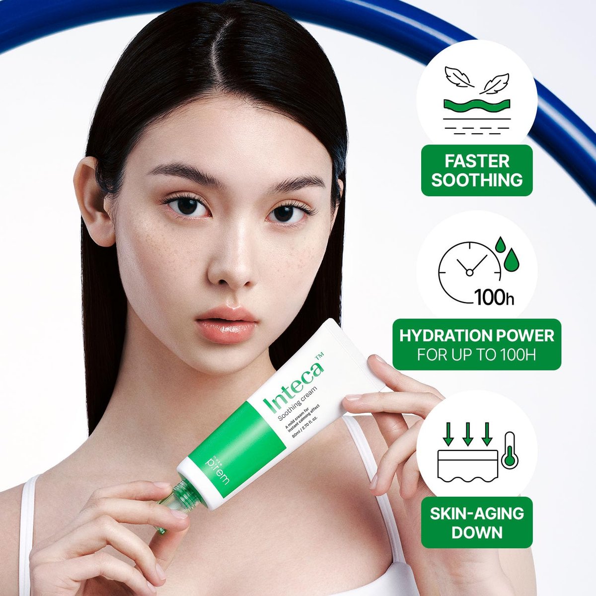 MAKE P:REM INTECA™ Soothing Cream – Advanced Non-Comedogenic Centella Asiatica Moisturizer for Acne-Prone & Sensitive Skin, Korean Vegan Face Cream, 2.70 fl oz Avelisse