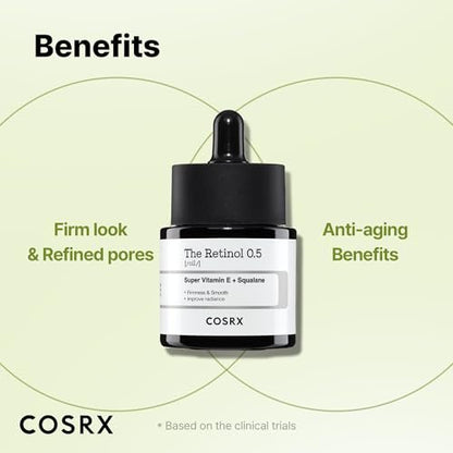COSRX Retinol 0.5 Oil – Anti-Aging Face Serum with 0.5% Retinoid, Reduces Wrinkles & Fine Lines, Gentle Korean Skincare for Day & Night, Not Tested on Animals