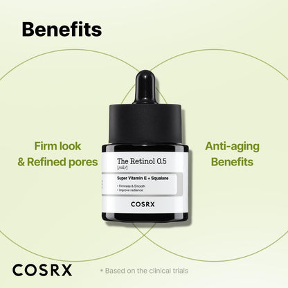COSRX Retinol 0.5 Oil – Anti-Aging Face Serum with 0.5% Retinoid, Reduces Wrinkles & Fine Lines, Gentle Korean Skincare for Day & Night, Not Tested on Animals