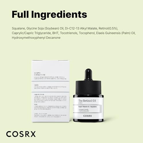 COSRX Retinol 0.5 Oil – Anti-Aging Face Serum with 0.5% Retinoid, Reduces Wrinkles & Fine Lines, Gentle Korean Skincare for Day & Night, Not Tested on Animals - görsel 18
