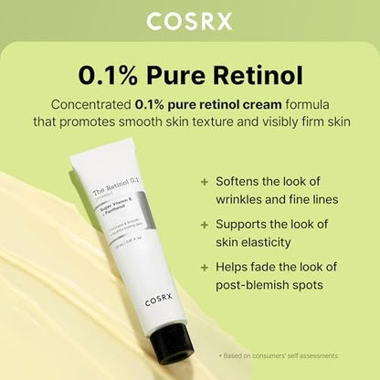 COSRX Retinol 0.1% Cream - Anti-Aging Eye & Neck Cream for Firming, Reducing Wrinkles & Fine Lines - Gentle Daily Korean Skincare (0.67 oz)