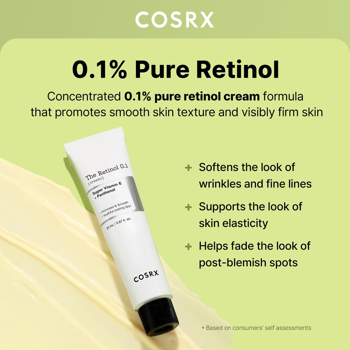 COSRX Retinol 0.1% Cream - Anti-Aging Eye & Neck Cream for Firming, Reducing Wrinkles & Fine Lines - Gentle Daily Korean Skincare (0.67 oz) - görsel 3