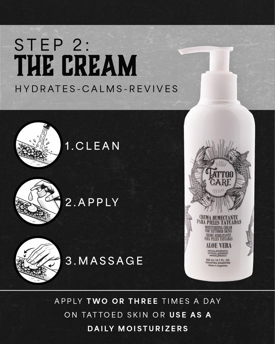 Tattoo Care Aftercare Kit - Tattoo Cream & Soap for Healing, Protecting & Brightening New & Old Tattoos - Cruelty-Free (6.7 fl oz Each, 2-Pack) Avelisse