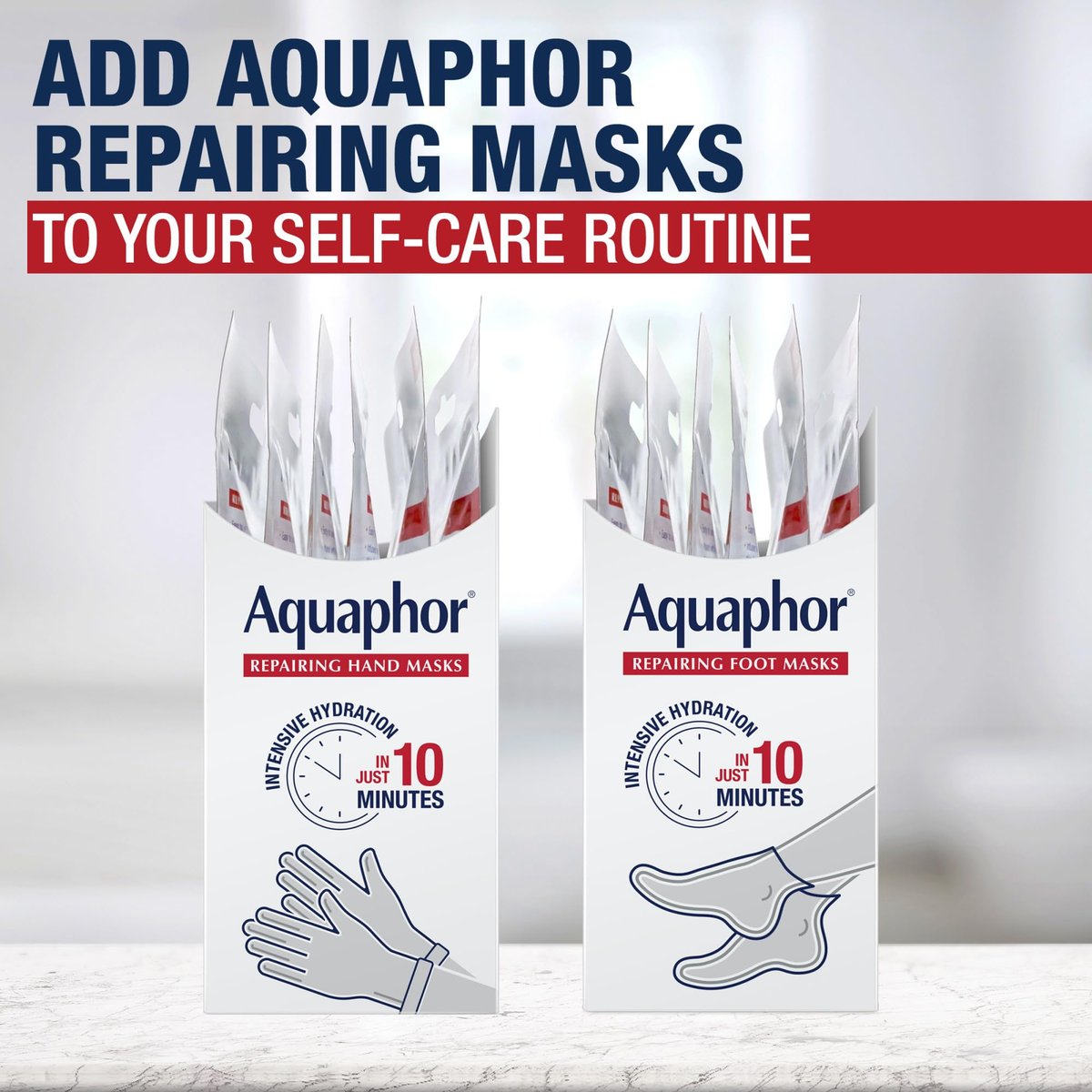 Aquaphor Repairing Hand Masks – Moisturizing Gloves for Dry, Cracked Hands (Pack of 6) Avelisse