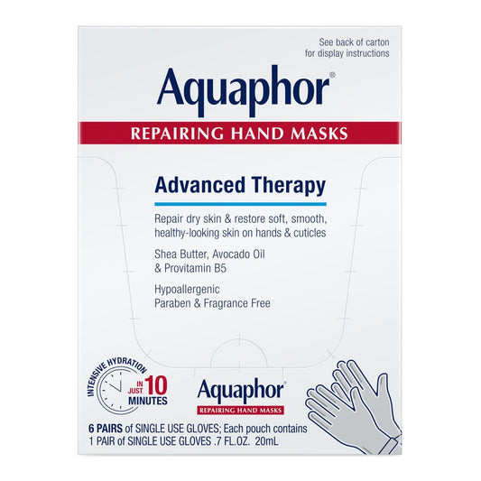 Aquaphor Repairing Hand Masks – Moisturizing Gloves for Dry, Cracked Hands (Pack of 6) Avelisse