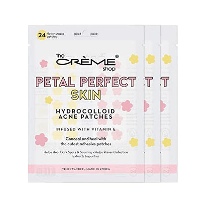 The Crème Shop Petal Perfect Skin Hydrocolloid Acne Patches - Pink & Yellow (3 Pack) | Pimple Patches for Face
