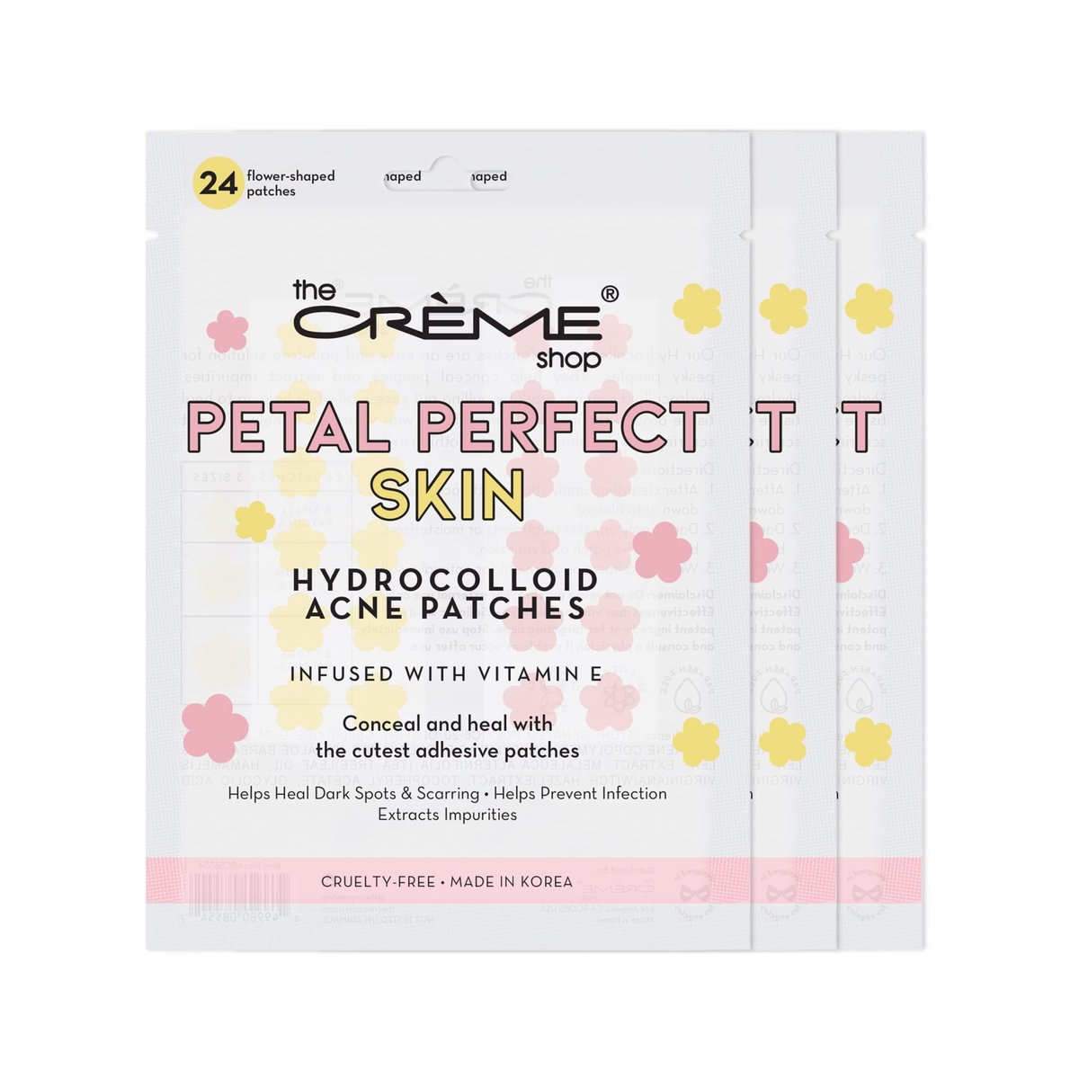 The Crème Shop Petal Perfect Skin Hydrocolloid Acne Patches - Pink & Yellow (3 Pack) | Pimple Patches for Face - görsel 1