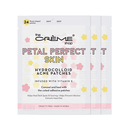 The Crème Shop Petal Perfect Skin Hydrocolloid Acne Patches - Pink & Yellow (3 Pack) | Pimple Patches for Face