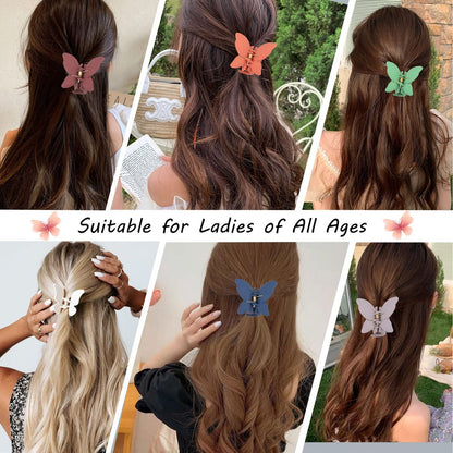 12 Pcs Cute Butterfly Claw Hair Clips – 2.6 Inch Non-Slip Matte Jaw, Strong Hold for Thick & Thin Hair (12 Colors)