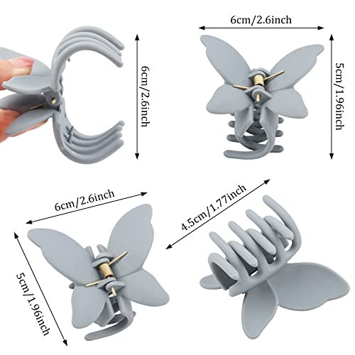 12 Pcs Cute Butterfly Claw Hair Clips – 2.6 Inch Non-Slip Matte Jaw, Strong Hold for Thick & Thin Hair (12 Colors) - görsel 5