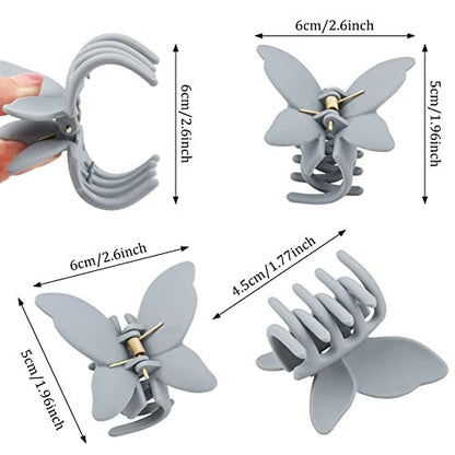 12 Pcs Cute Butterfly Claw Hair Clips – 2.6 Inch Non-Slip Matte Jaw, Strong Hold for Thick & Thin Hair (12 Colors)