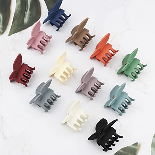 12 Pcs Cute Butterfly Claw Hair Clips – 2.6 Inch Non-Slip Matte Jaw, Strong Hold for Thick & Thin Hair (12 Colors) - görsel 9