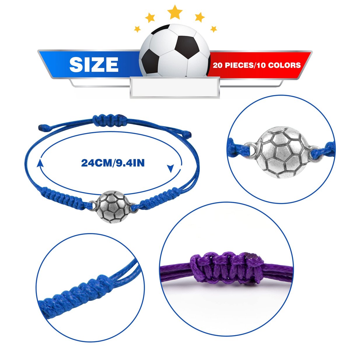 Soccer Party Supplies Set: 140 Pcs Satin Scrunchies, Adjustable Bracelets & Stickers for Sports Themed Birthday Avelisse