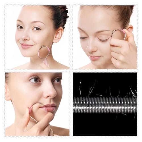 4 Pcs Facial Hair Remover Manual Epilator Spring - Face Hair Removal Tool with Handle (Random Color) - görsel 8
