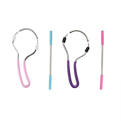 4 Pcs Facial Hair Remover Manual Epilator Spring - Face Hair Removal Tool with Handle (Random Color)