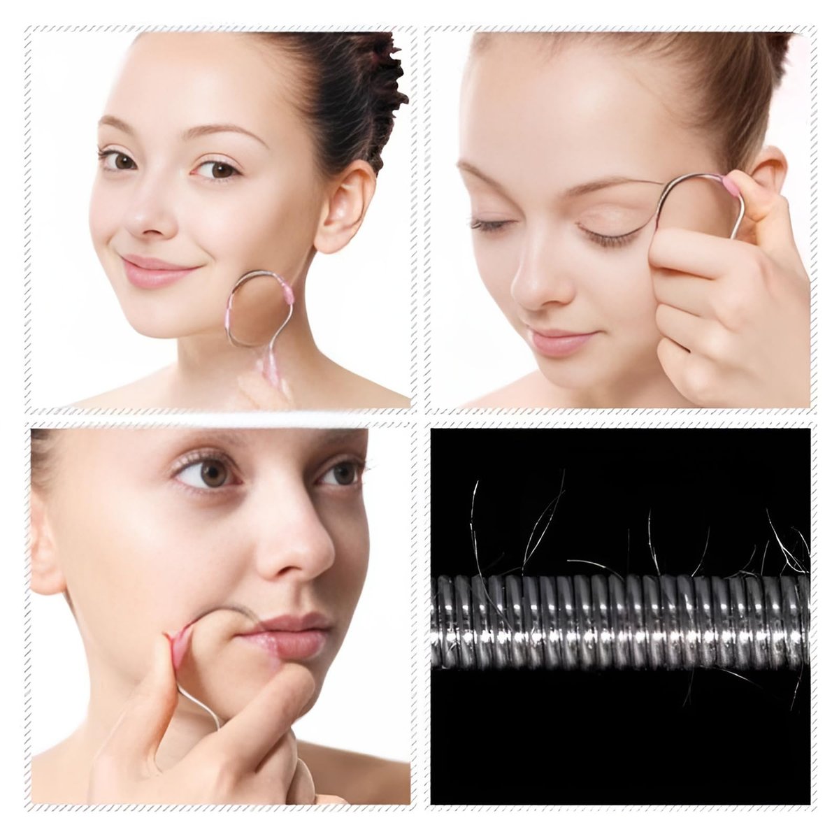 4 Pcs Facial Hair Remover Manual Epilator Spring - Face Hair Removal Tool with Handle (Random Color) - görsel 7