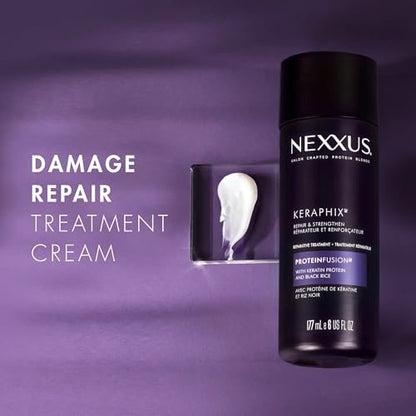 Nexxus Keraphix Damage Repair Pre-Wash Treatment Cream for Damaged Hair with Keratin Protein & Black Rice, 6 oz Avelisse