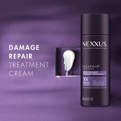 Nexxus Keraphix Damage Repair Pre-Wash Treatment Cream for Damaged Hair with Keratin Protein & Black Rice, 6 oz Avelisse