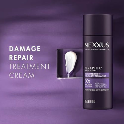 Nexxus Keraphix Damage Repair Pre-Wash Treatment Cream for Damaged Hair with Keratin Protein & Black Rice, 6 oz Avelisse