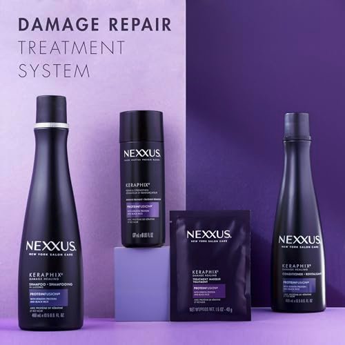 Nexxus Keraphix Damage Repair Pre-Wash Treatment Cream for Damaged Hair with Keratin Protein & Black Rice, 6 oz Avelisse
