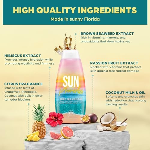 Elegant Sun Sun Proverbs Tanning Bed Lotion - Dark Tan Accelerator for Indoor & Outdoor Use, Bronzer-Free White Lotion for Natural Bronzing, 10 Fl Oz Avelisse