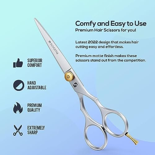 Suvorna 6" Professional Hair Scissors - High Carbon Steel Shears for Precision Cutting, Trimming & Grooming - Right Hand Hair Cutting Scissors for Men, Women, Kids & Adults - görsel 5