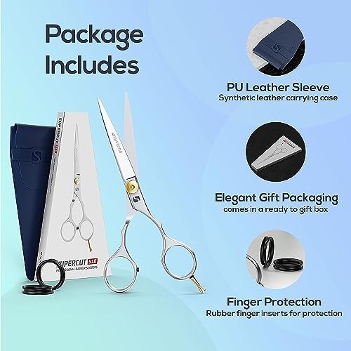 Suvorna 6" Professional Hair Scissors - High Carbon Steel Shears for Precision Cutting, Trimming & Grooming - Right Hand Hair Cutting Scissors for Men, Women, Kids & Adults - görsel 3