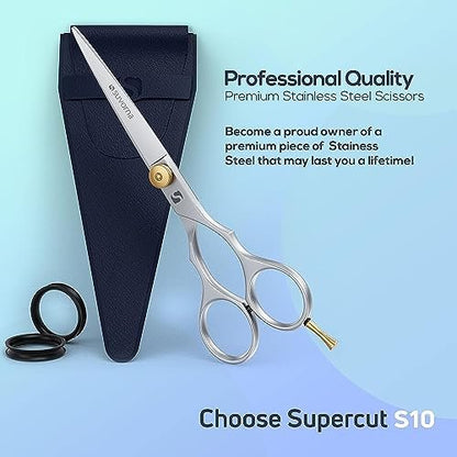Suvorna 6" Professional Hair Scissors - High Carbon Steel Shears for Precision Cutting, Trimming & Grooming - Right Hand Hair Cutting Scissors for Men, Women, Kids & Adults