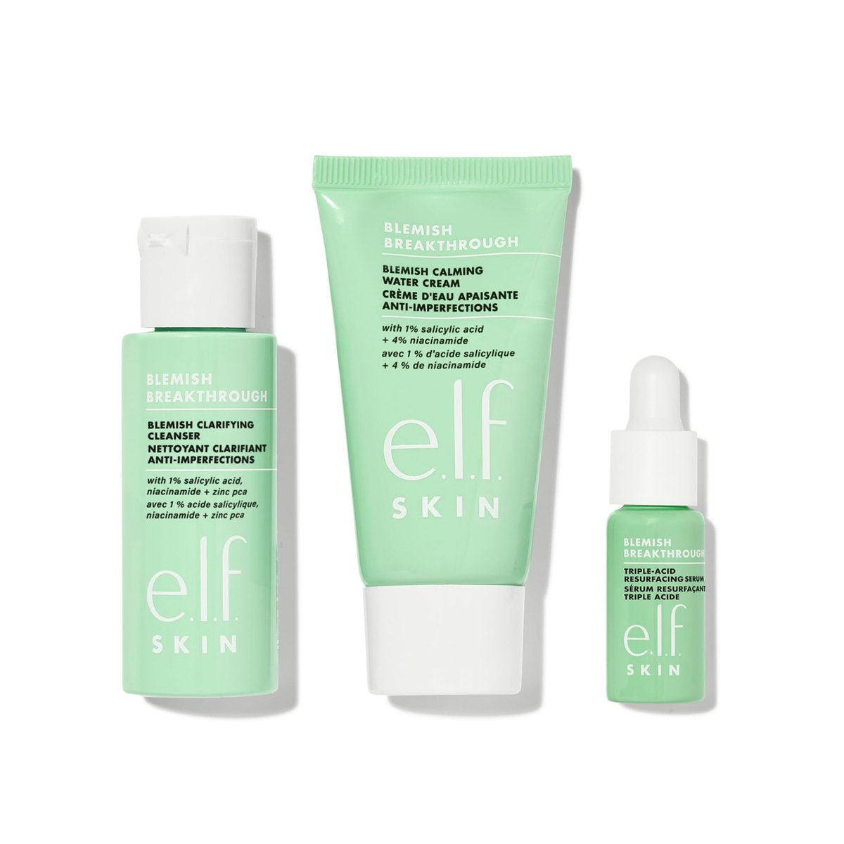 e.l.f. SKIN Blemish Breakthrough Blemish Control Basics Kit - Travel-Size Acne Skincare Routine with Cleanser, Serum & Moisturizer, Vegan & Cruelty-Free Avelisse